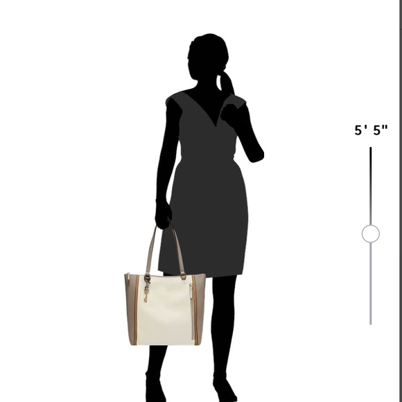 EUC 🩶🤍🤎GORGEOUS Fossil Leather Tara Shopper Purse - Picture 4 of 15